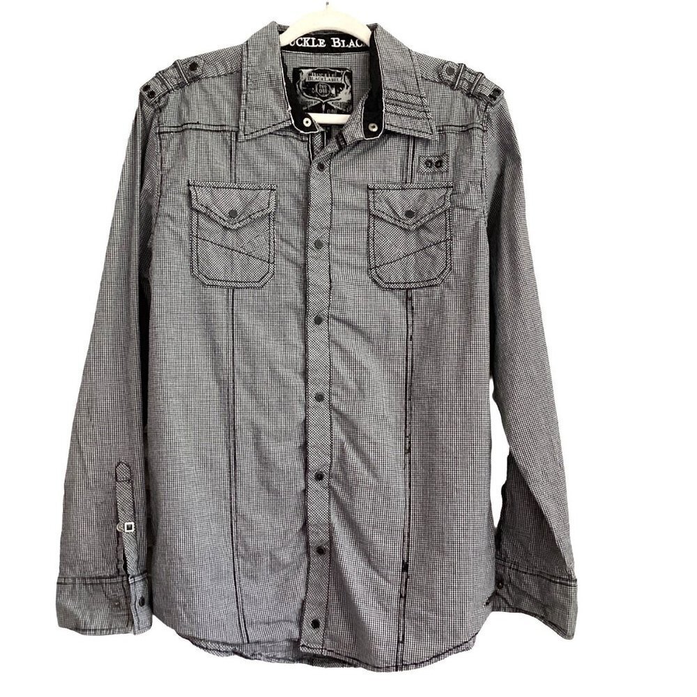 BUCKLE BLACK Mens Shirt Slim Fit Size L